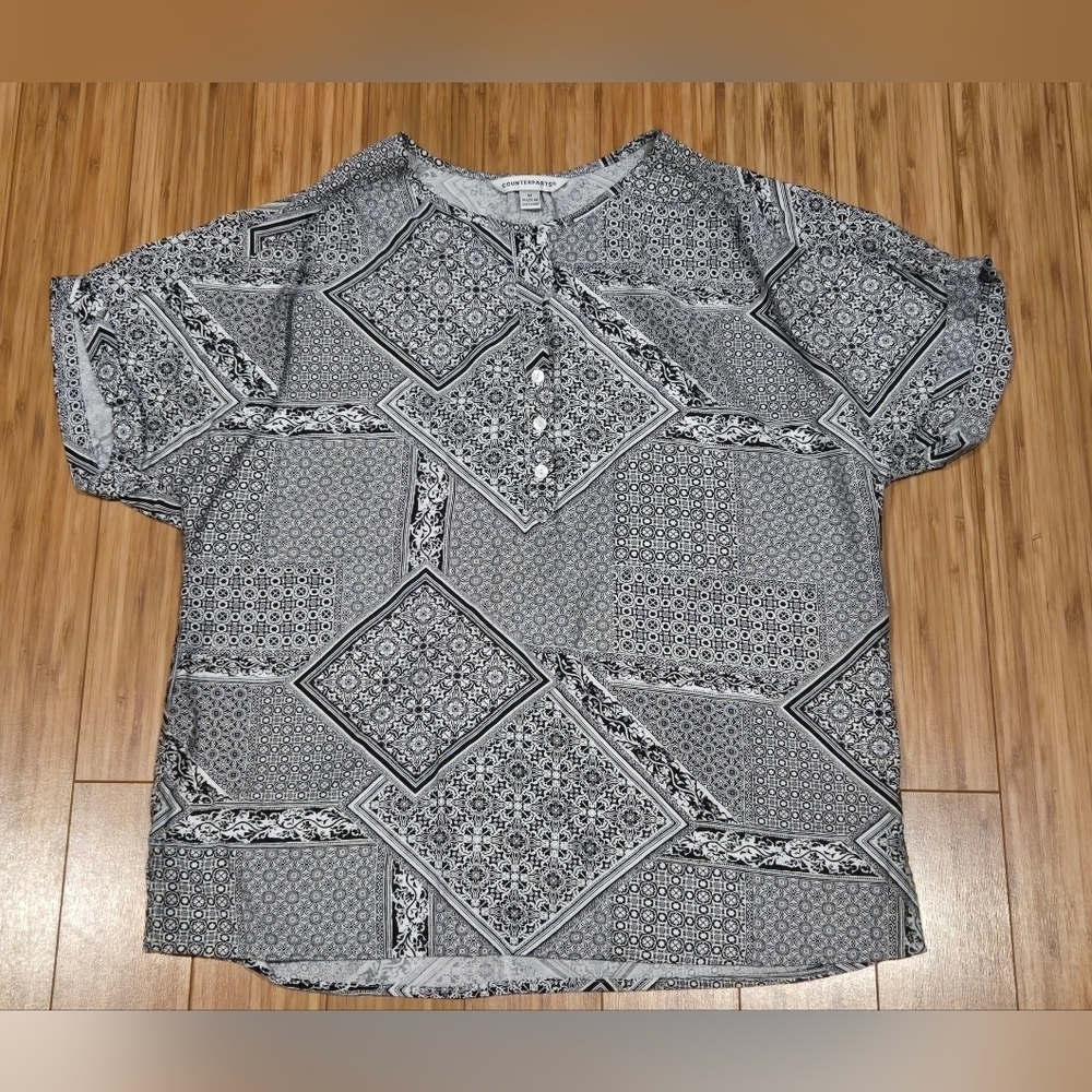NWOT Counterparts Patterned Shirt
